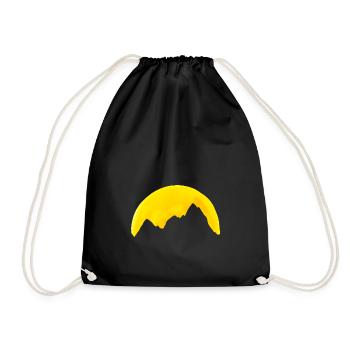Mountains Sunset - Drawstring Bag - black - Front
