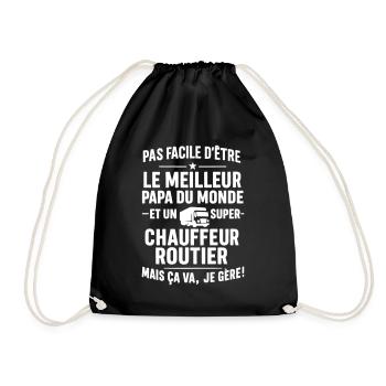 Super Papa Chauffeur routier chauffeur-routier - Sac de sport léger - noir - Devant
