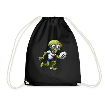 Rugby Alien - Drawstring Bag - black - Front