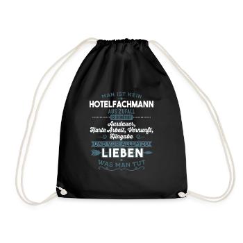 Lieben was man tut - Hotelfachmann - Turnbeutel - Schwarz - Vorne