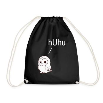 Uhu - Huhu - Turnbeutel - Schwarz - Vorne