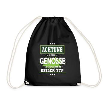 Genosse ist einfach ein geiler Typ T-Shirt - Turnbeutel - Schwarz - Vorne