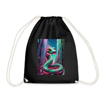 serpent sur la ville - Sac de sport léger - noir - Devant