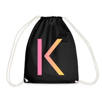 K - Drawstring Bag - black - Front