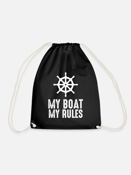 My Boat My Rules Mein Boot meine Regeln Kapitän - Turnbeutel - Schwarz