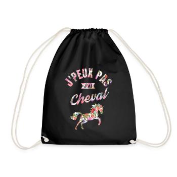 J'Peux Pas J'Ai Cheval - Sac de sport léger - noir - Devant