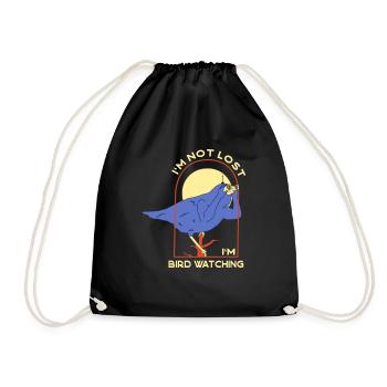 Bird Nerd Lustiges Vogel Design - Turnbeutel - Schwarz - Vorne
