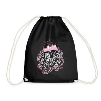 Not All Wanderers Are Lost in Pink - Drawstring Bag - black - Front