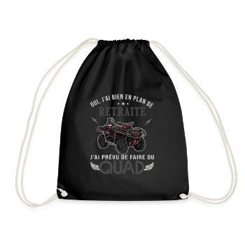 quad plan de retraite cadeau humour moto quad - Sac de sport léger - noir - Devant
