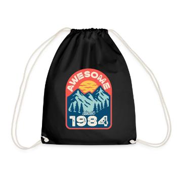 Awesome since 1984 - Turnbeutel - Schwarz - Vorne