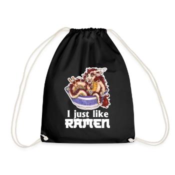 Witziger Ramen Nudel Drache Essen Japan Geschenk - Turnbeutel - Schwarz - Vorne