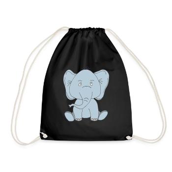 Baby Elephant - Drawstring Bag - black - Front