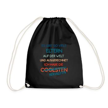 Eltern-Fanshirt Pubertätsedition - Turnbeutel - Schwarz - Vorne