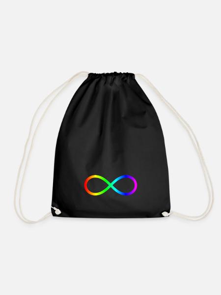 Lemniscate Rainbow Sacred Geometry - Drawstring Bag - black