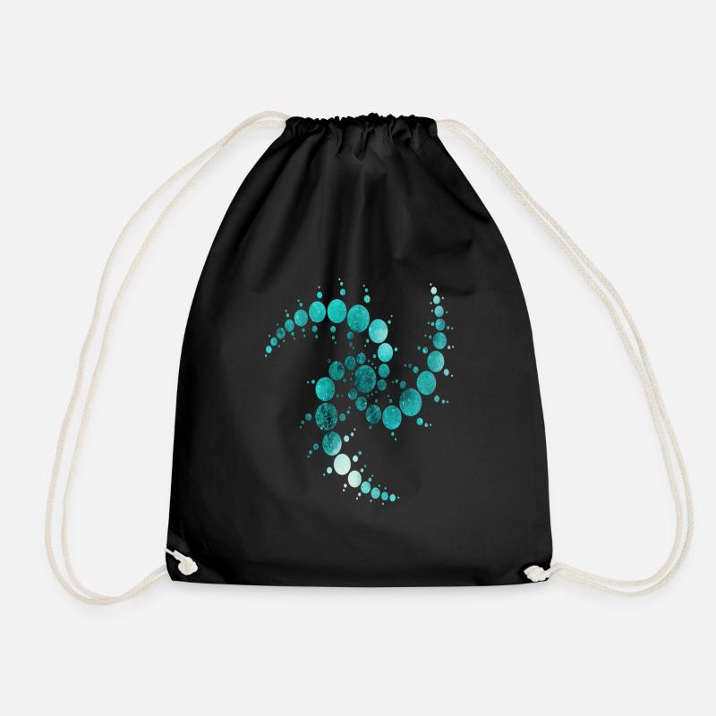 Crop circles - Drawstring Bag - black