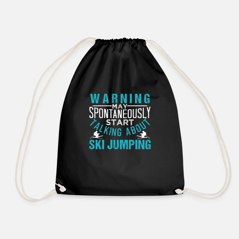 Ski jumping - Drawstring Bag - black