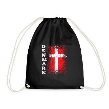 Denmark Flag - Drawstring Bag - black - Front