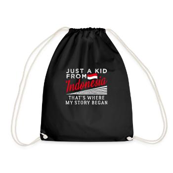 Indonesia - Drawstring Bag - black - Front