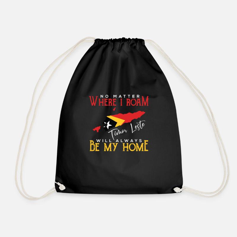 Timor Leste - Drawstring Bag - black
