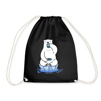 eisbader winterbader winterschwimmer eisbär tee - Turnbeutel - Schwarz - Vorne