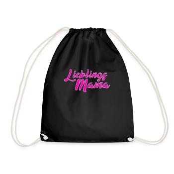 Lieblings Mama - Muttertag Mutter Tochter - Turnbeutel - Schwarz - Vorne