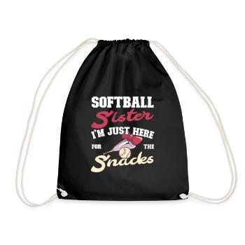 Softball Sister Im just here for the snacks - Turnbeutel - Schwarz - Vorne