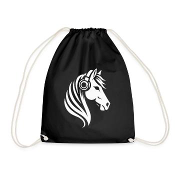 Melodic Horse Portrait - Drawstring Bag - black - Front