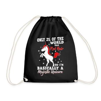 Cheveux roux - Je suis donc fondamentalement une licorne majestueuse - Sac de sport léger - noir - Devant