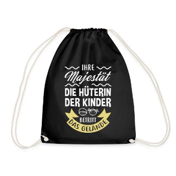 Die Hüterin der Kinder betritt das Gelände - Turnbeutel - Schwarz - Vorne