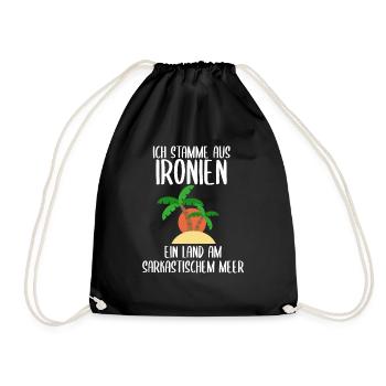Ich stamme aus Ironien - Turnbeutel - Schwarz - Vorne
