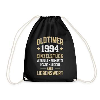 LUSTIG 32. GEBURTSTAG OLDTIMER 1994 EINZELSTÜCK - Turnbeutel - Schwarz - Vorne