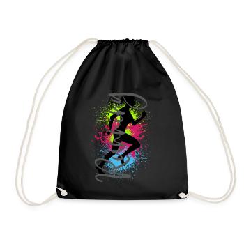 Running Sports Woman Jogger Runner Running Running - Drawstring Bag - black - Front