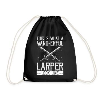 Larping for fantasy role-playing games and sword fights - Drawstring Bag - black - Front