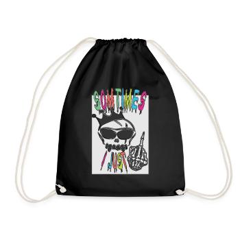 Design antisocial cool et drôle - Sac de sport léger - noir - Devant