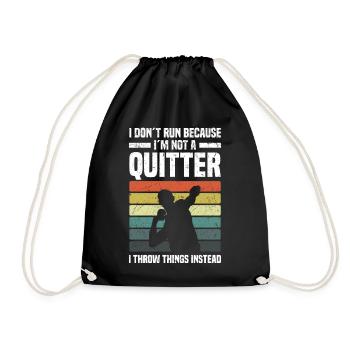 Kugelstoßen Leichtathletik | Sport Athlet Geschenk - Turnbeutel - Schwarz - Vorne