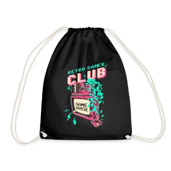 23F 0241 bk - Drawstring Bag - black - Front