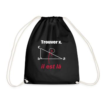 x est ici - Sac de sport léger - noir - Devant