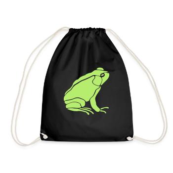 frosch tier huepfen - Turnbeutel - Schwarz - Vorne