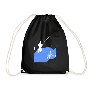 Fishing Fisherman's Lake - Drawstring Bag - black - Front