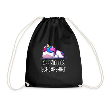 Offizielles Schlafshirt Einhorn - Turnbeutel - Schwarz - Vorne