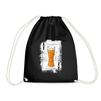 Bier Pils Weizen IPA lustiges Geschenk für Trinker - Turnbeutel - Schwarz - Vorne