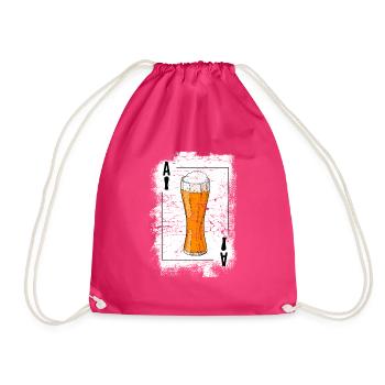 Beer Pilsner Wheat IPA Funny Gift for Drinkers - Drawstring Bag - fuchsia - Front