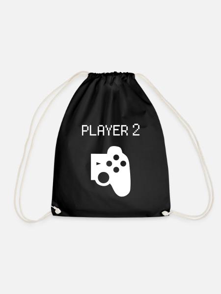 Player 2 Gamer Partnerlook Familie Freunde Partner - Turnbeutel - Schwarz