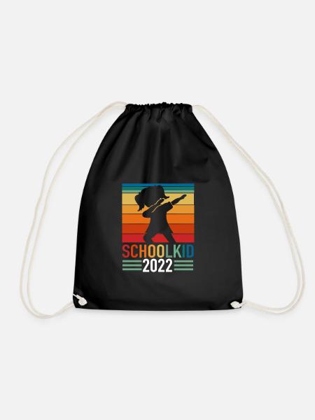 Schulanfang Mädchen Schulkind 2022 Dabbing - Turnbeutel - Schwarz