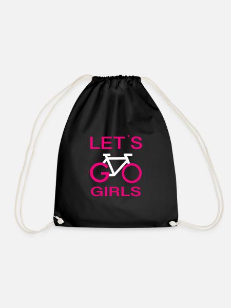 Let´s Go Girls Bicycle, Cycling, Cycle Graphic Tee - Turnbeutel - Schwarz