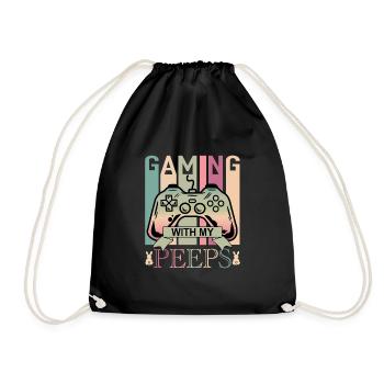 Jouer avec mon joueur de jeu amusant de Pâques - Sac de sport léger - noir - Devant