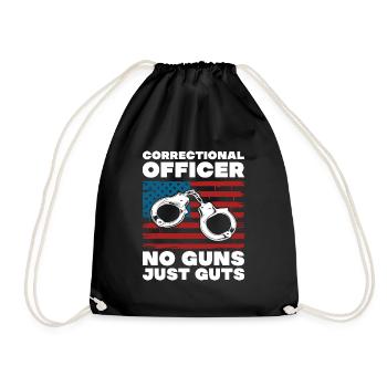 No Guns Just Guts – Jailer Prison Ward Officer - Turnbeutel - Schwarz - Vorne