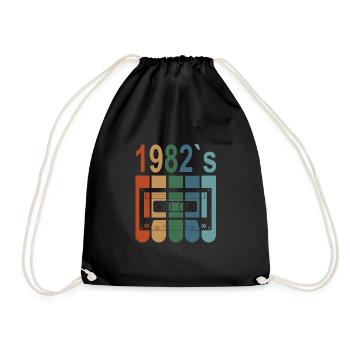 Jahrgang 1982 TShirt Spruch Kassette Best Of 1982 - Turnbeutel - Schwarz - Vorne