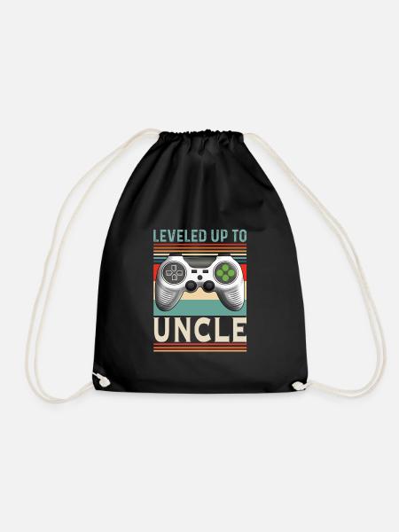 Leveled up to Onkel Uncle Patenonkel - Turnbeutel - Schwarz