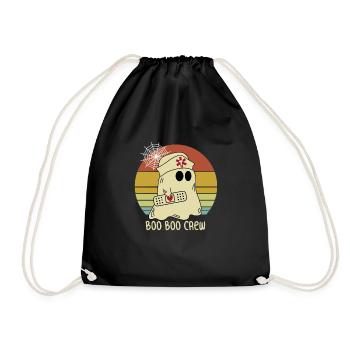 Boo Boo Crew Nurse Ghost Lustiges Halloween-Kostüm - Turnbeutel - Schwarz - Vorne